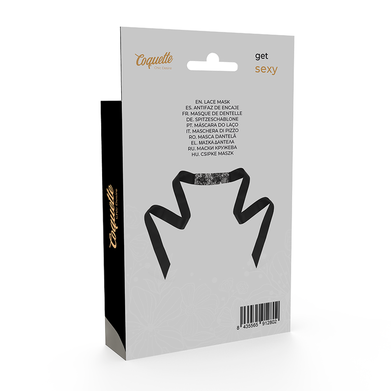 Coquette Chic Desire - Schwarze Spitzenmaske mit Band