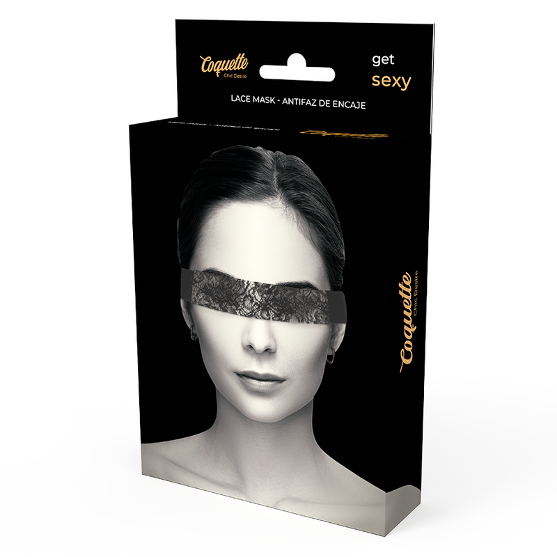 Coquette Chic Desire - Schwarze Spitzenmaske mit Band