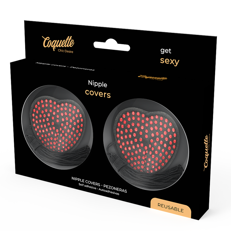 Coquette Chic Desire - Rot/Schwarze Nippelabdeckungen