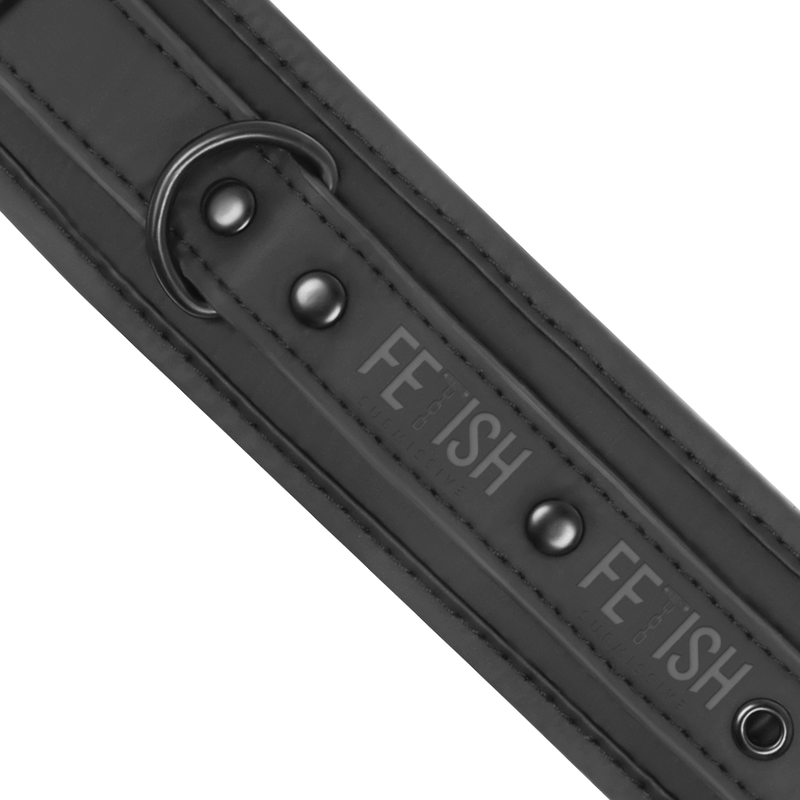 Fetish Submissive - Halskette und Handschellen aus Veganem Leder mit Noprene-Futter
