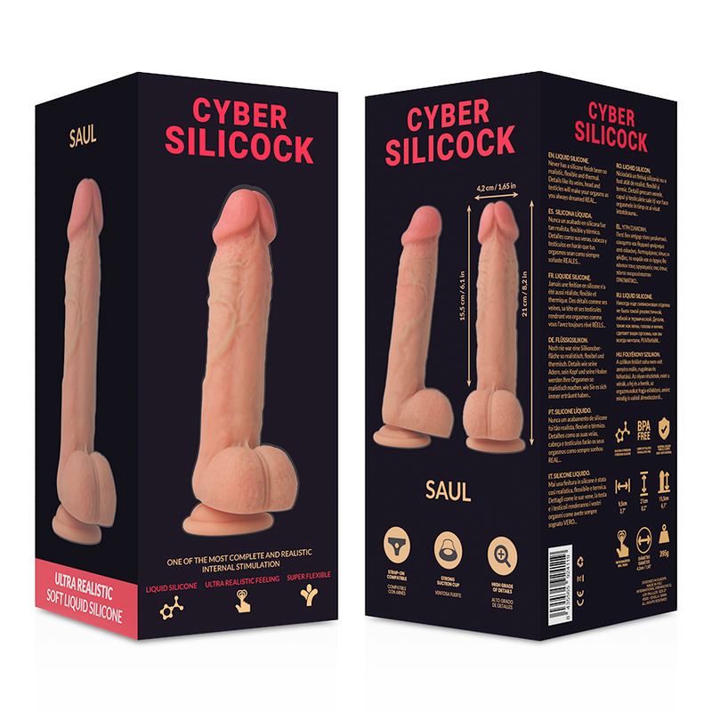 Cyber Silicock - Saul Ultra Realistisches. Weiches Flüssige Silikon 21 cm-x-4.2 cm