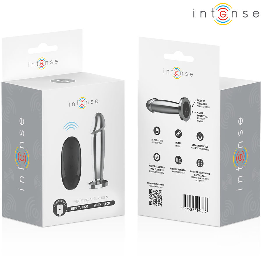 Analplug Plug 10 Vibrationen Metalldildo mit Fernbedienung S 10 cm.6