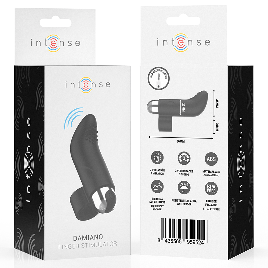 Vibrator Damiano Wiederaufladbarer Fingerstimulator 8,6 x 2,3 cm.6