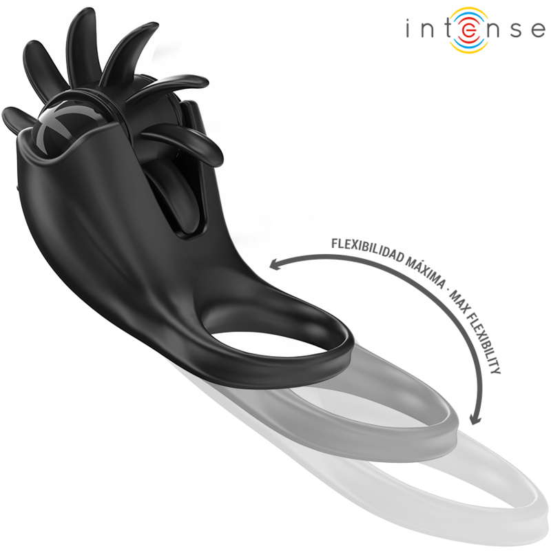 Intense - Mabel Vibrationsring 10 Vibrationen mit Klitorisstimulator Schwarz