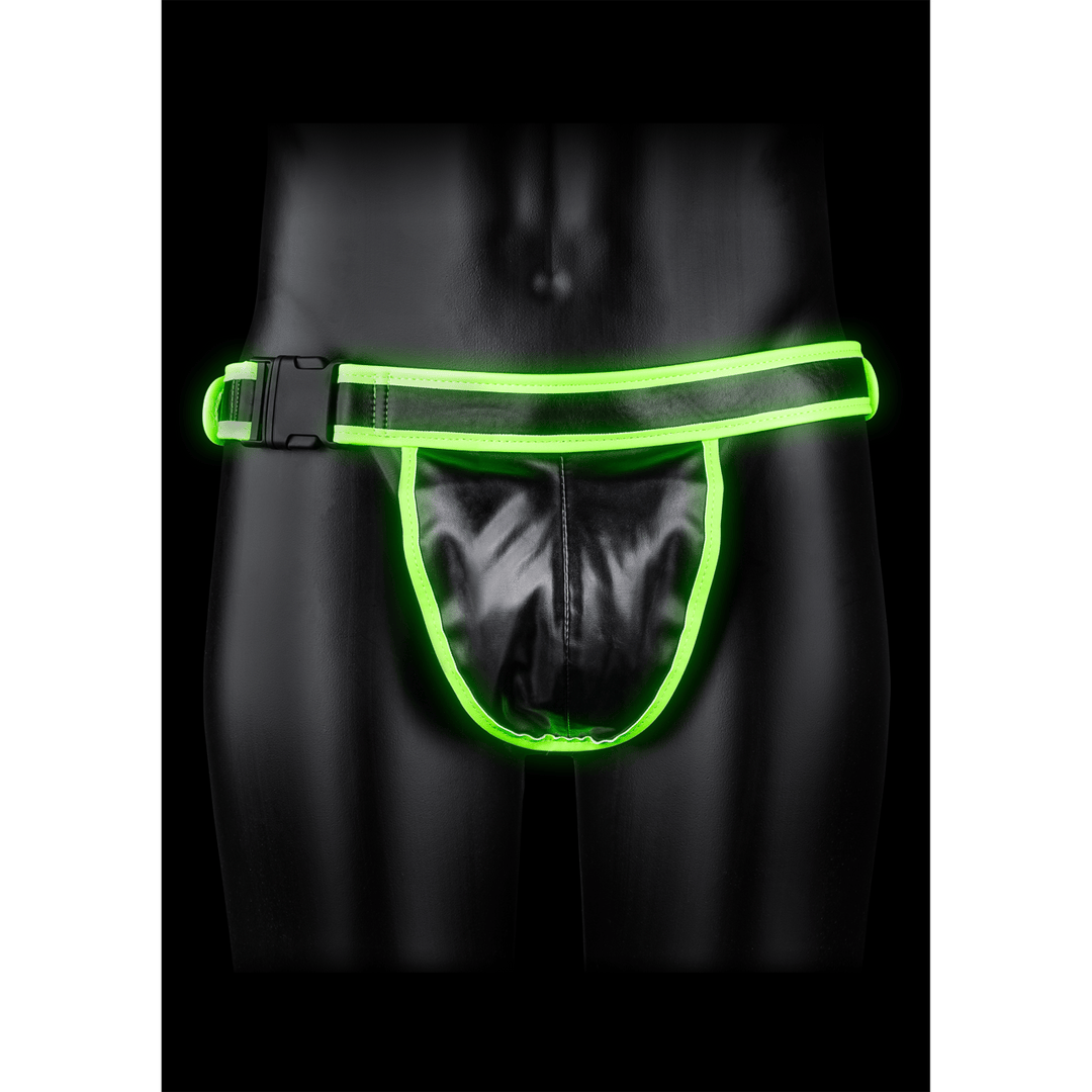 Jockstrap Ouch mit einfachem Bund und Schnalle nachtleuchtend in zwei Größen Grün