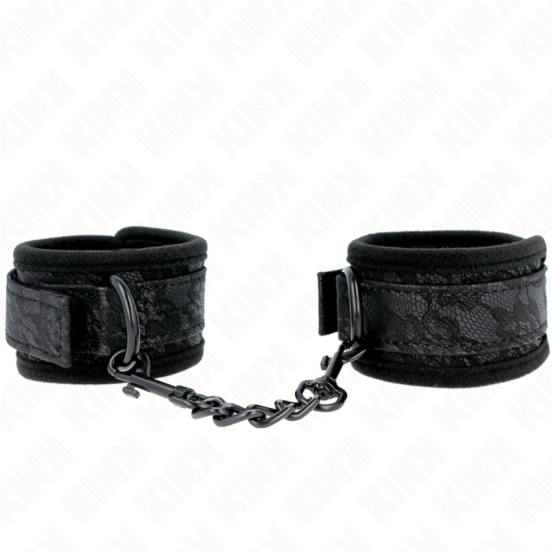 Kink - Dark Lace Cuffs Neoprene Handgelenk Manschetten Verstellbar Schwarz 20-29 cm x 5 cm