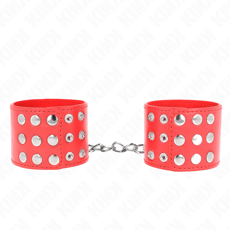 Kink - Handgelenkfesseln mit Druckverschluss Rot Verstellbar 19-24 cm x 5,5 cm