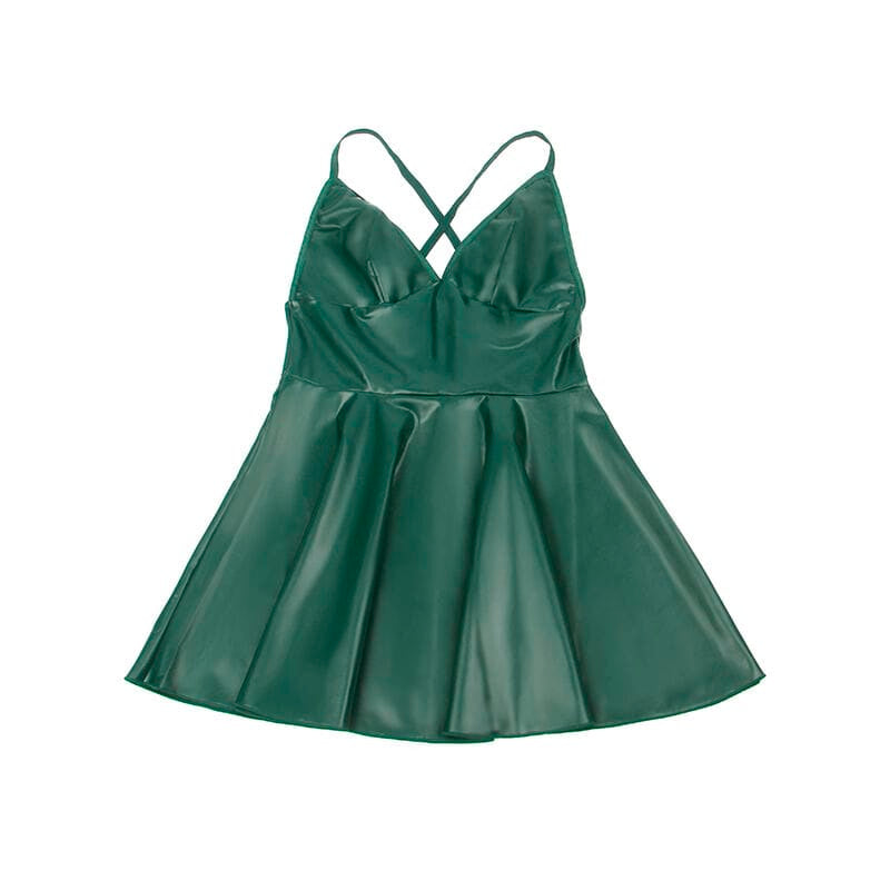 Kleid Kleid mit grünen Lederträgern L/XL