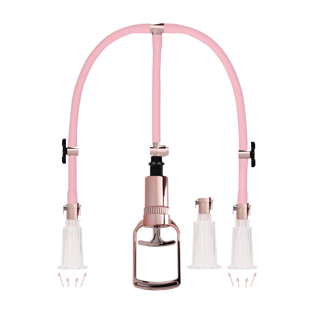 Klitoris- und Brustwarzenpumpen-Set Medium Pink 74,5 cm
