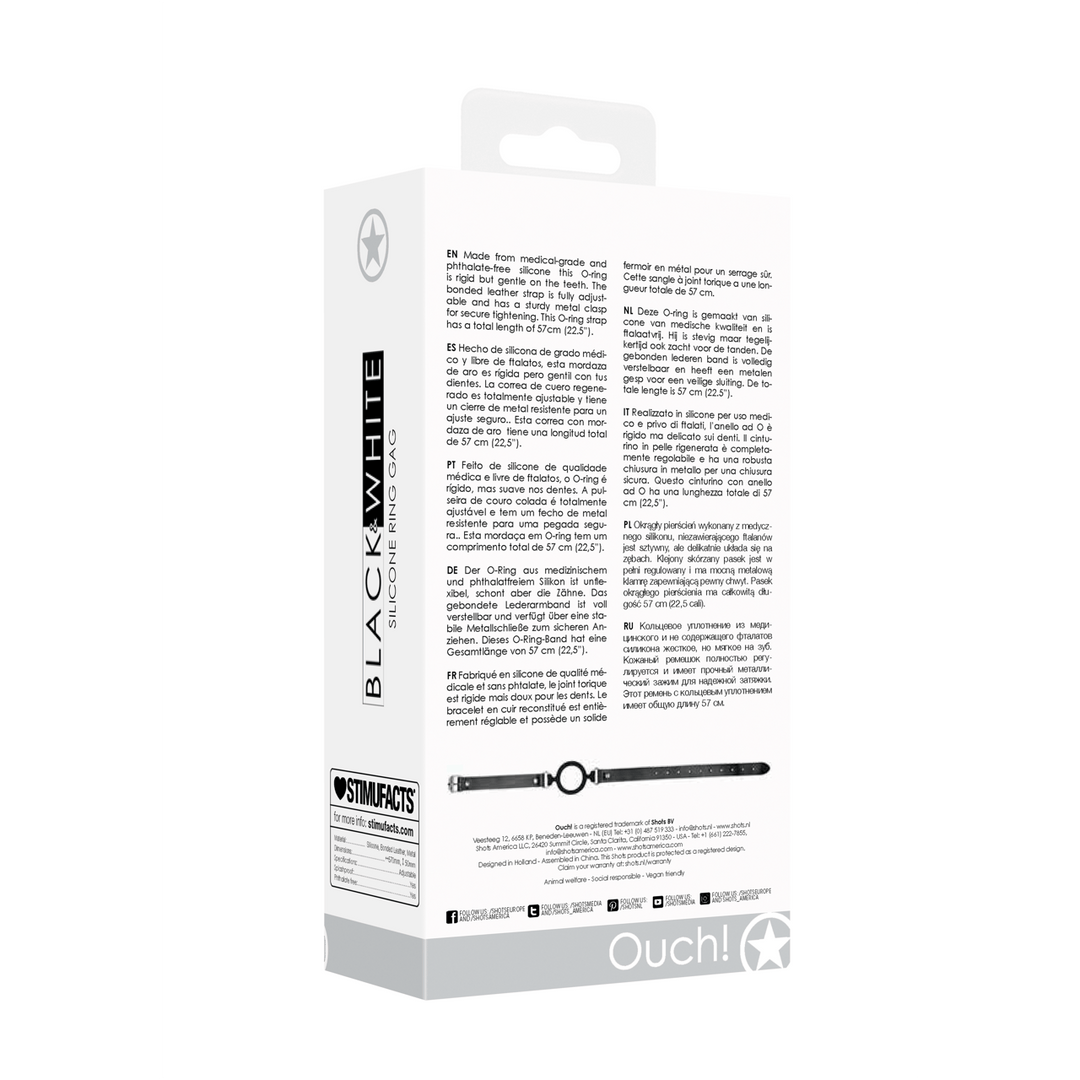 Knebel Ouch Black and White mit Silikonring Schwarz 57 x Ø 5,2 cm – Ansicht 3