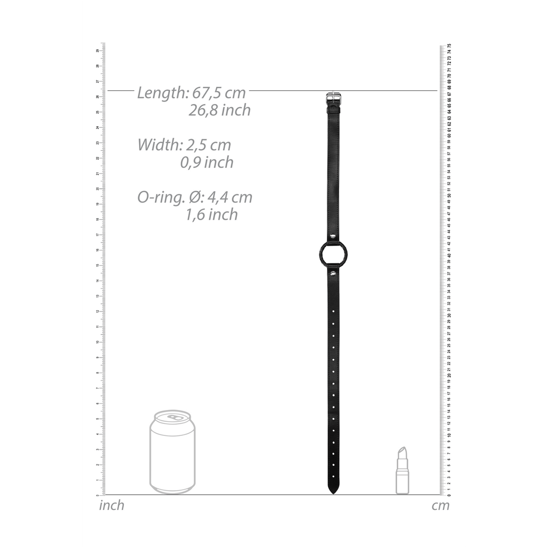 Knebel Ouch mit O-Ring und Lederriemen Schwarz 67,5 cm – Ansicht 7