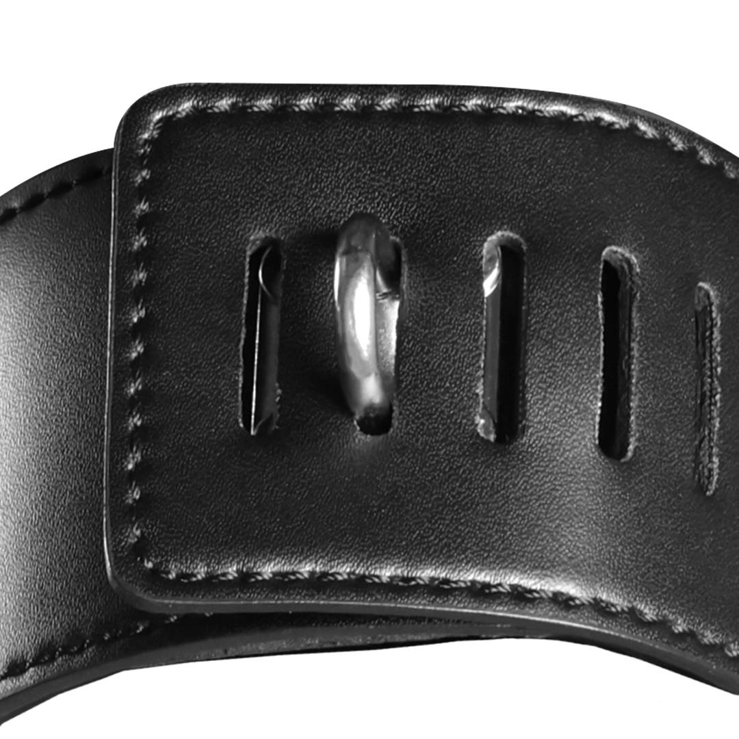 Kopfharness Ouch mit Reißverschluss am Mund und Schloss Schwarz 78,5 cm – Ansicht 7