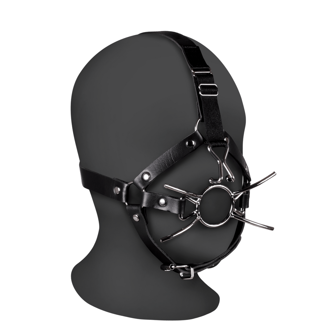 Kopfharness Ouch mit Spider-Gag und Nasenhaken Schwarz 70 x Ø 4,4 cm