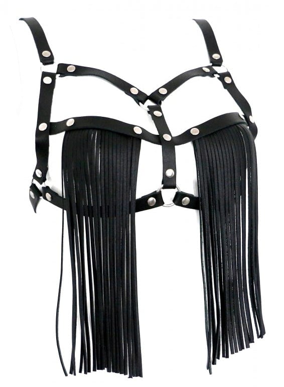 Lederriemen-BH Fransen