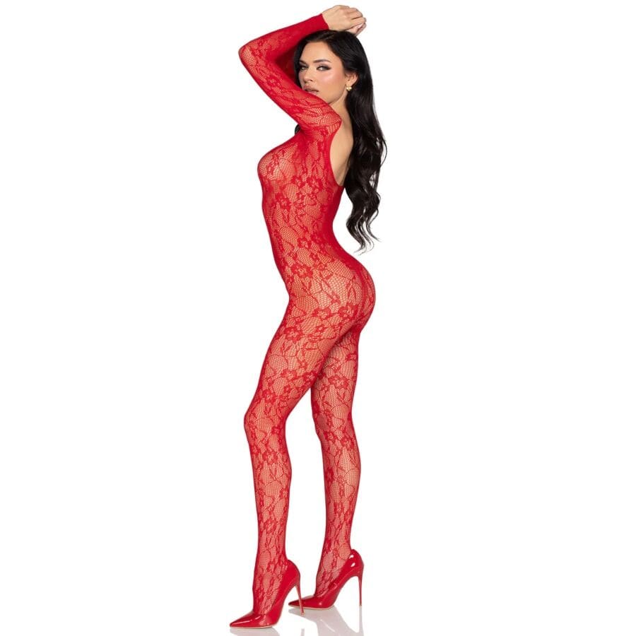 Bodystocking Spitzen-Bodystocking Rot Eine.3