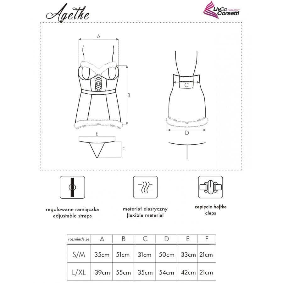 String Fashion Agethe Lc 90607 Chemise + String + Weihnachtsmütze L/XL.5