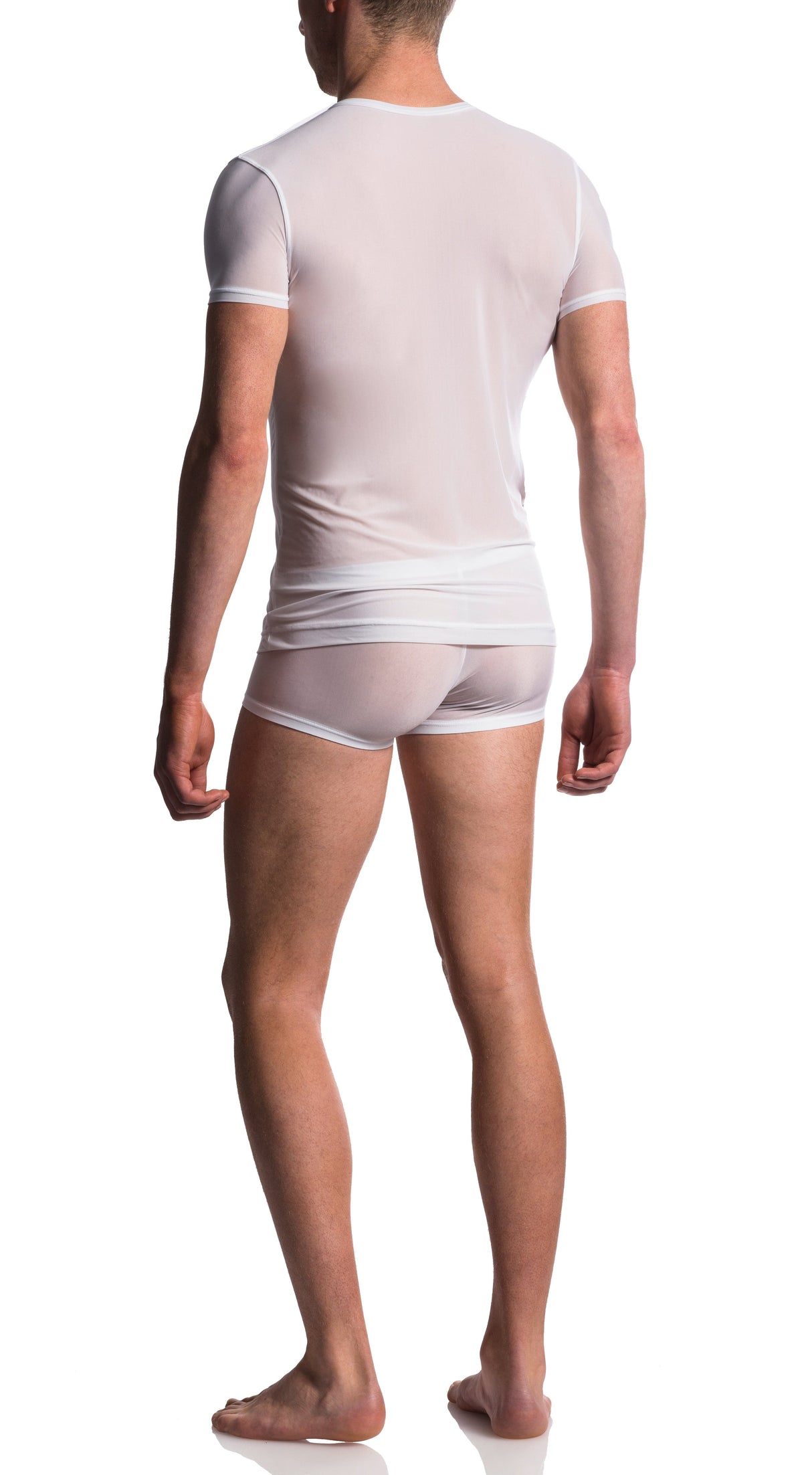 Manstore V-Neck Shirt weiss