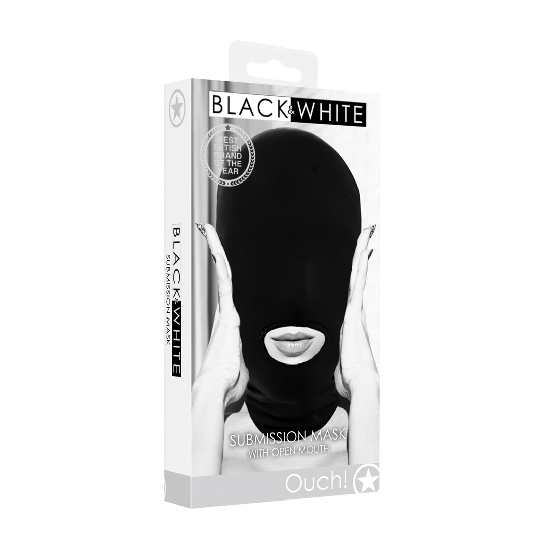 Maske Ouch Black and White Submission Schwarz 39,5 cm – Ansicht 2