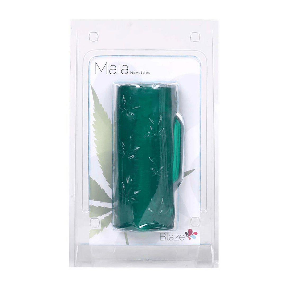 Masturbator Blaze mit Hanfblattmuster Grün 16 x 6,5 cm – Ansicht 2