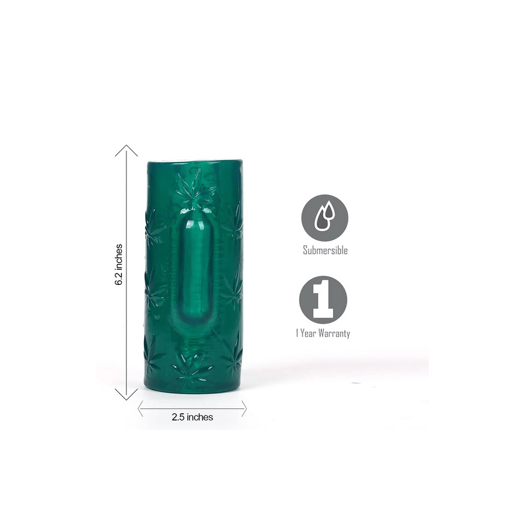 Masturbator Blaze mit Hanfblattmuster Grün 16 x 6,5 cm – Ansicht 3