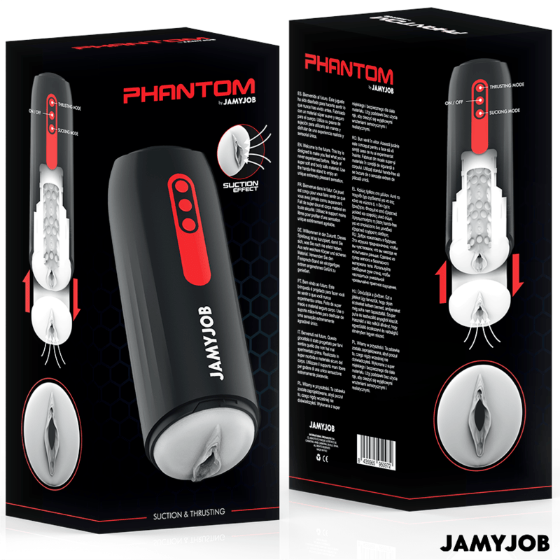 Masturbator Phantom Automatischer Vagina- 5 Saug- und Stossmodi Schwarz
