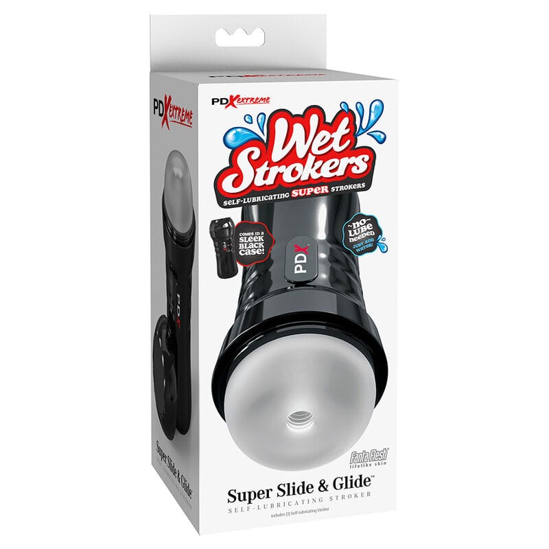 Masturbator Slide & Glide Selbstschmierender Klar Transparent 16,5 x 7,6 cm – Ansicht 5