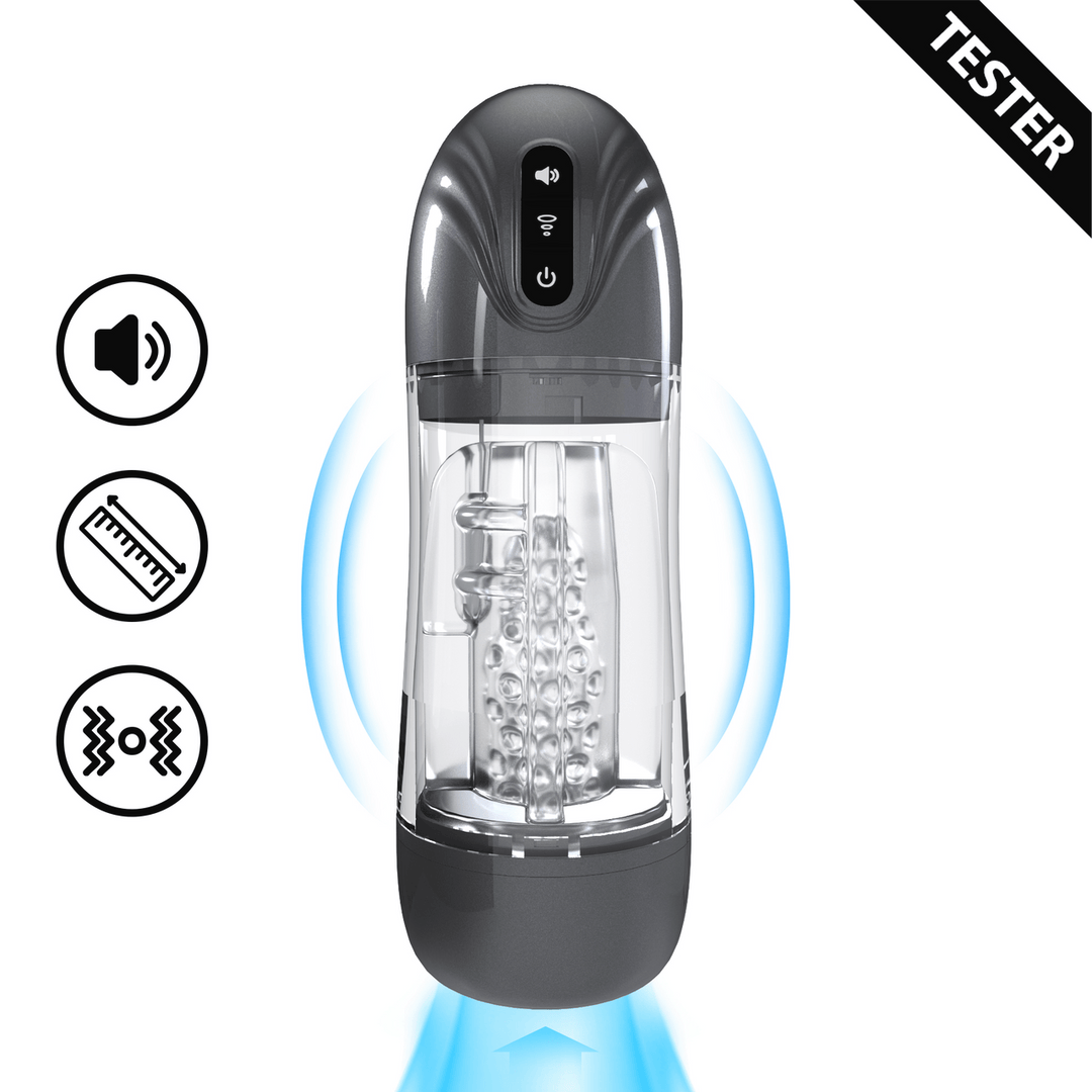 Masturbator SonicPull mit Saug- und Vibrationsfunktion Gun Metal 14 x Ø 8,5 cm – Ansicht 8