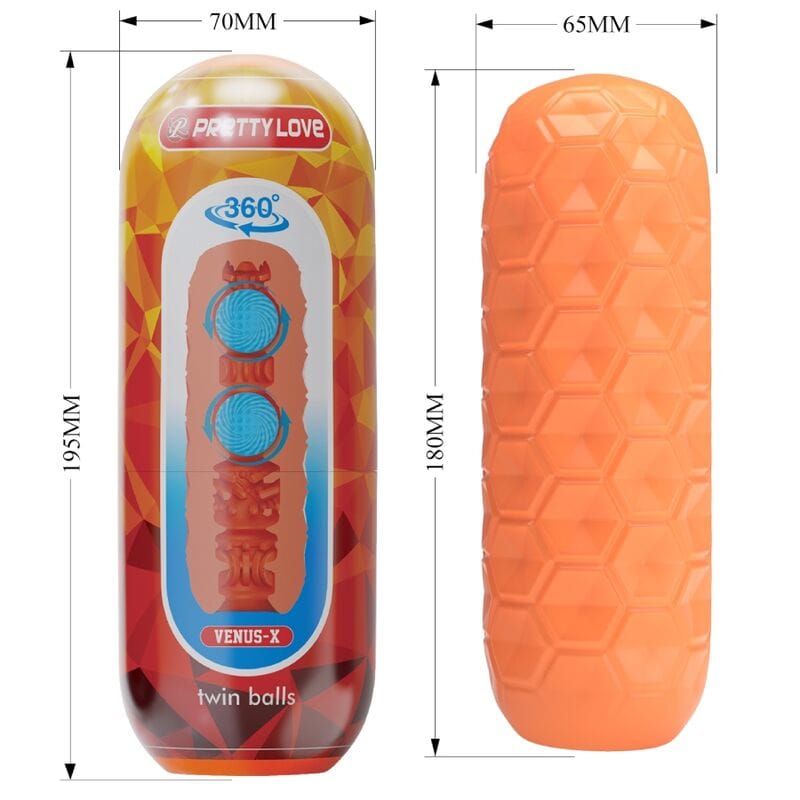 Masturbator Twin Balls Männlicher Orange – Ansicht 8