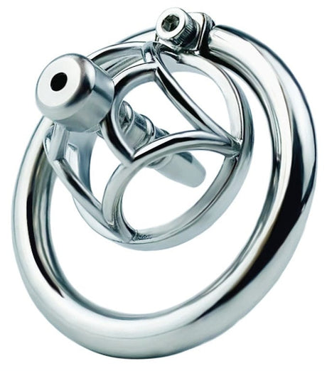 Metall-Keuschheitskäfig mit Harnröhren-Plug Hexy 3 x 3.3cm