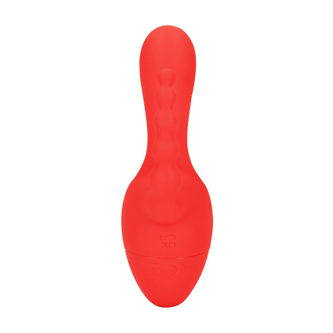 Mini-Vibrator mit Dreifach-Stimulation Rot 13 x 4,1 cm – Ansicht 6