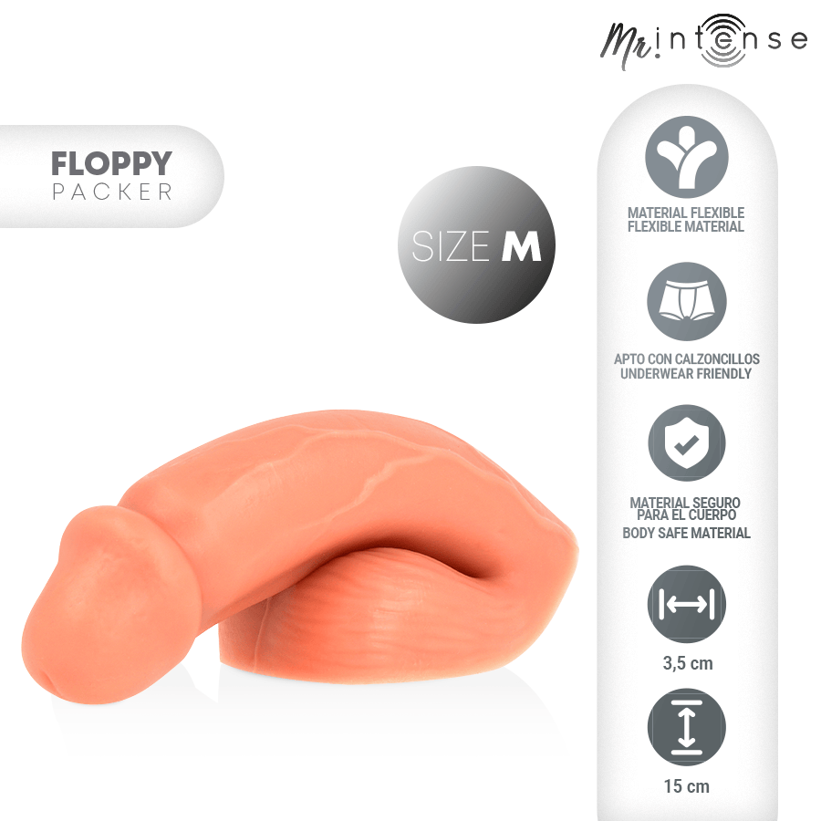 Realistischer Dildo Floppy Size M Realistic Packer 15 x 3,5 cm.1