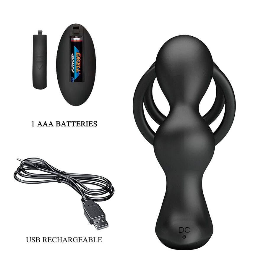 Analplug Vibrierender mit und Fernbedienung Schwarz.5