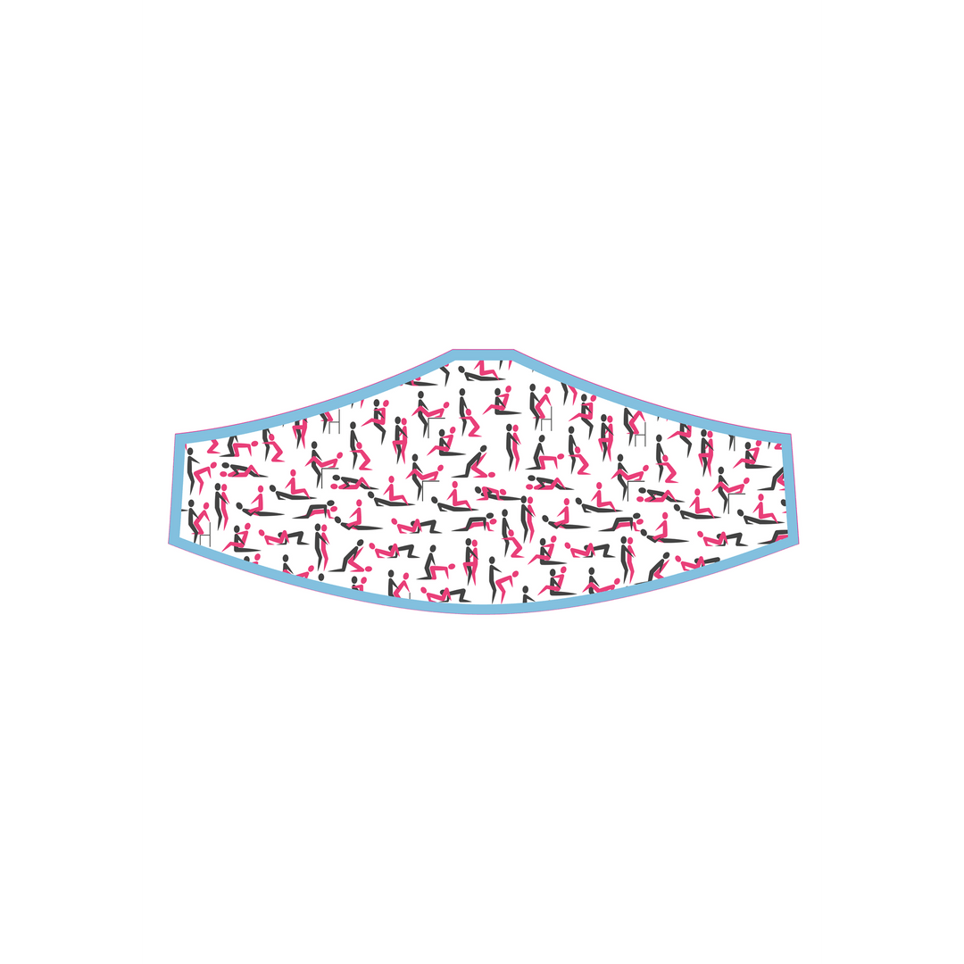 Mund-Nasen-Maske Sutra mit Stellungs-Muster Weiß 25 cm – Ansicht 3