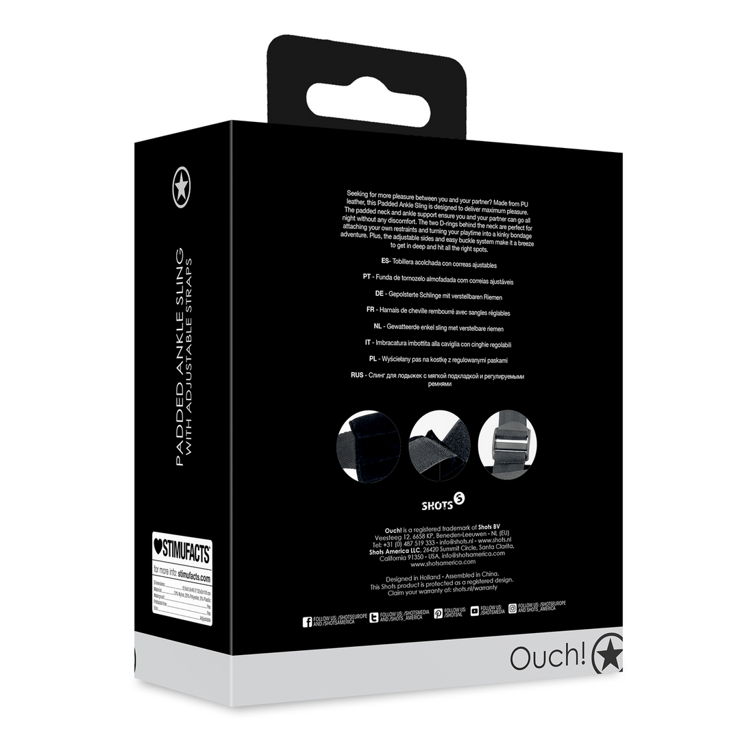 Nackensling Ouch mit Fußschlaufen aus Nylon Schwarz 32 cm – Ansicht 3