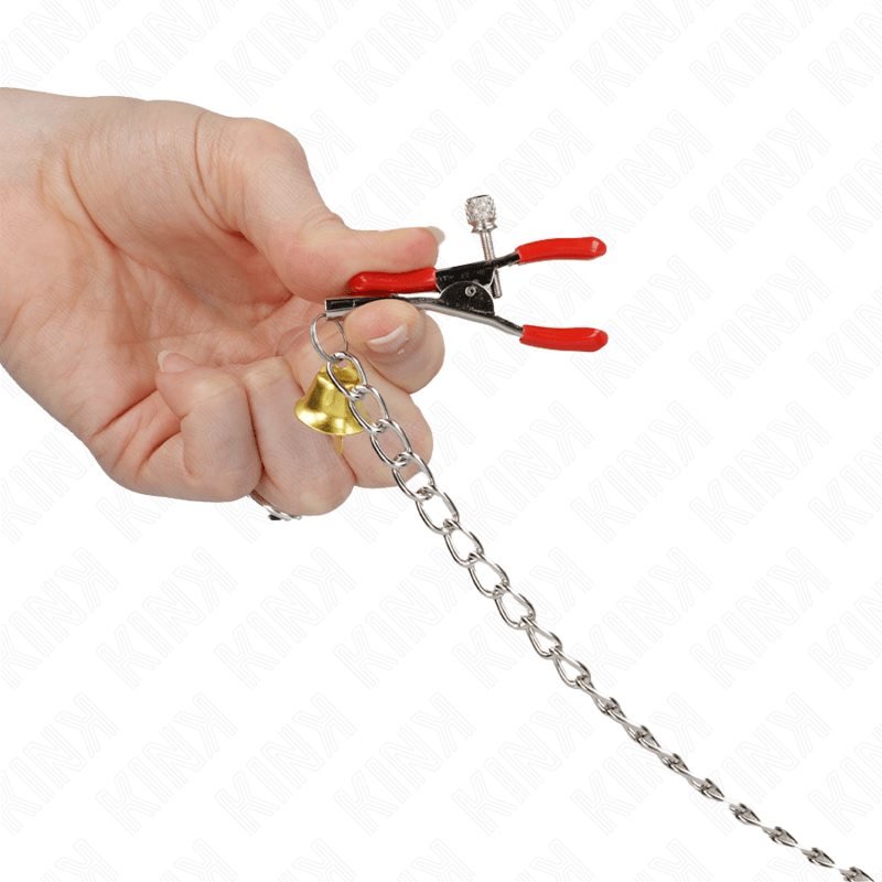 Nippelklemmen Bell 3-Fach Nippel- und Klitorisklemmen Rot mit Kette – Ansicht 3