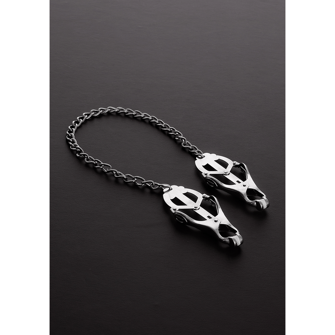 Nippelklemmen Clover mit Kette Silber 50 cm
