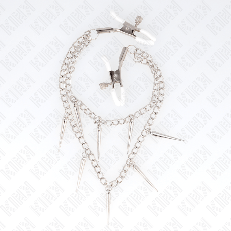 Nippelklemmen mit Spikes Ketten Schwarz