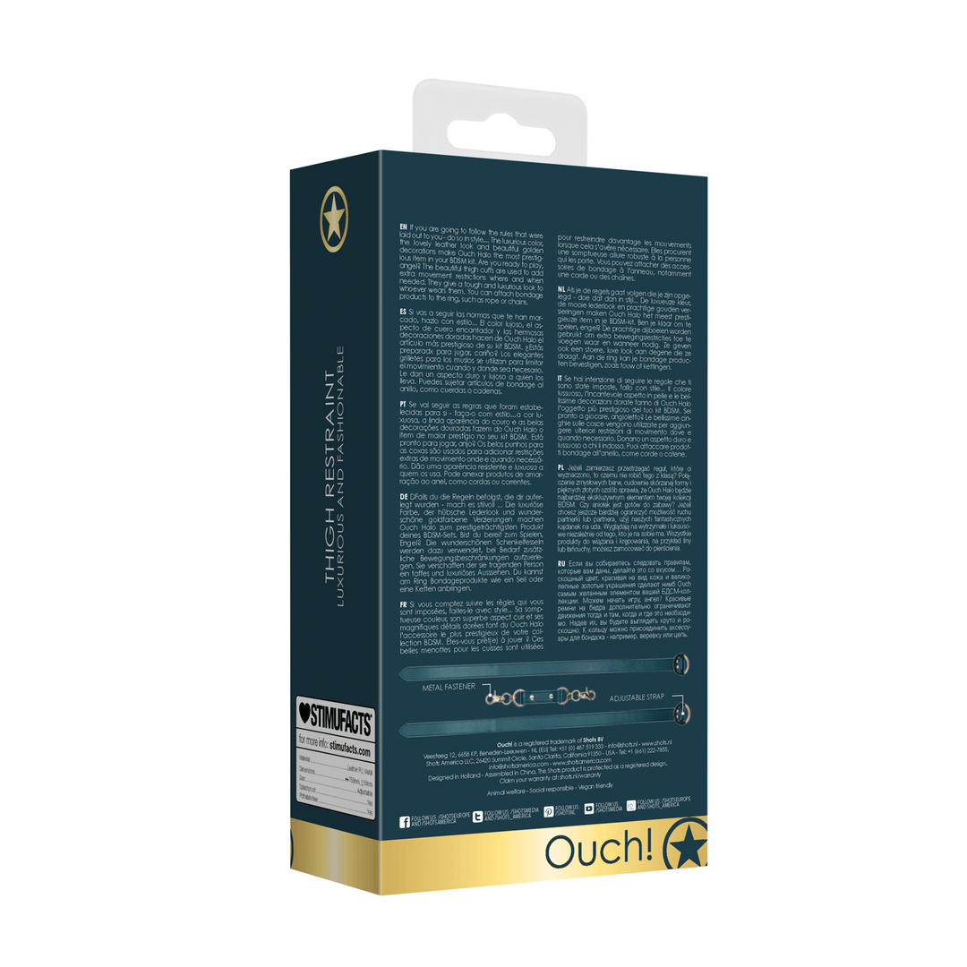 Oberschenkelriemen Ouch mit Ringen Petrol 75,5 cm – Ansicht 3