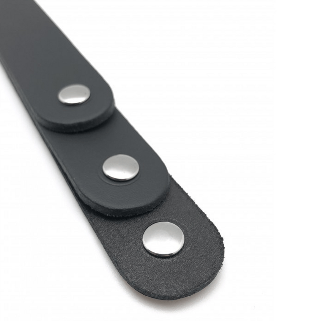 Paddle aus Leder mit drei Riemen Schwarz 39,5 cm – Ansicht 4