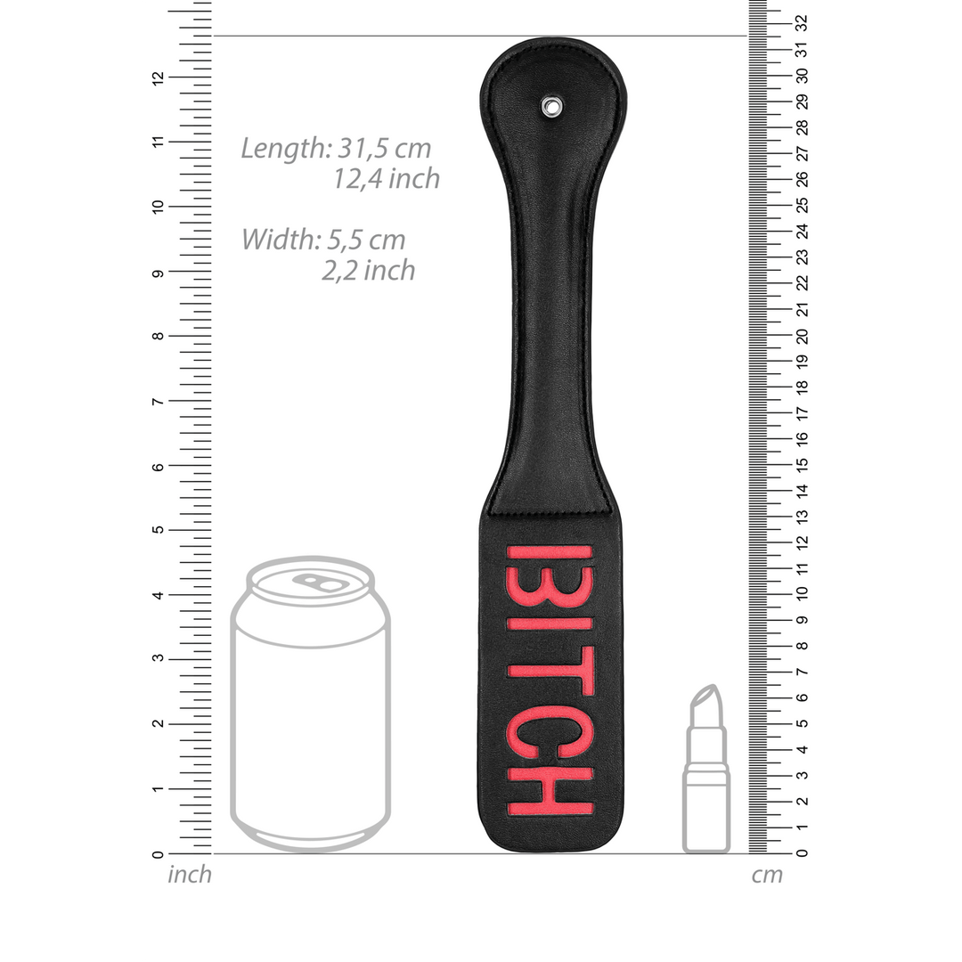Paddle Ouch mit Bitch-Prägung Schwarz 31,5 x 5,5 cm – Ansicht 3