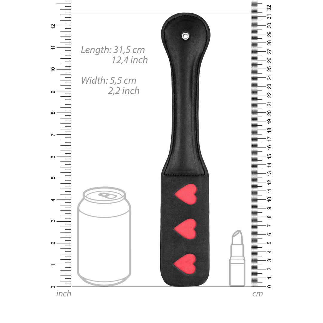 Paddle Ouch mit Herzen-Prägung Schwarz 31,5 x 5,5 cm – Ansicht 3