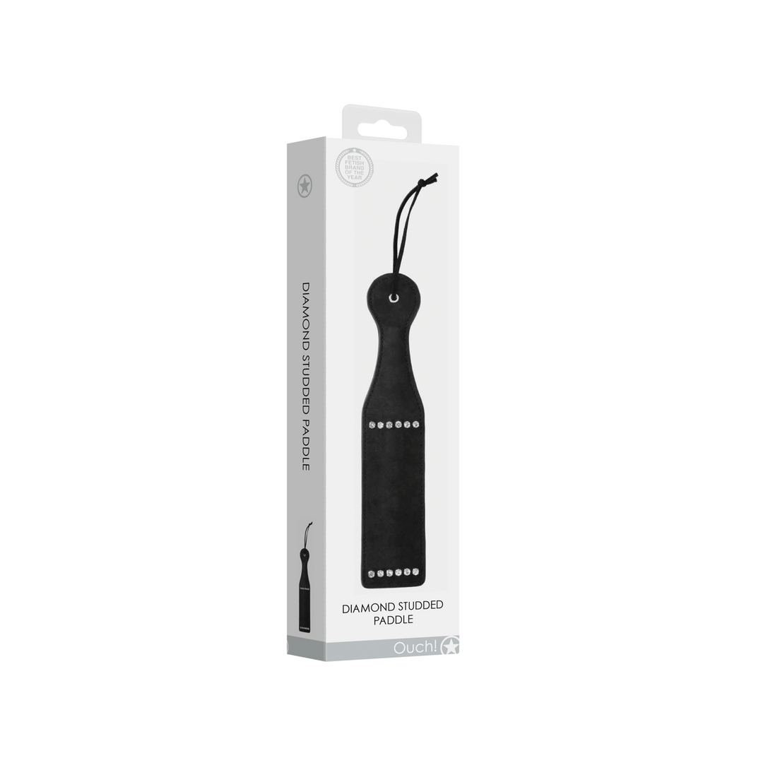 Paddle Ouch mit Strasssteinen Schwarz 30,2 x 6,3 cm – Ansicht 2