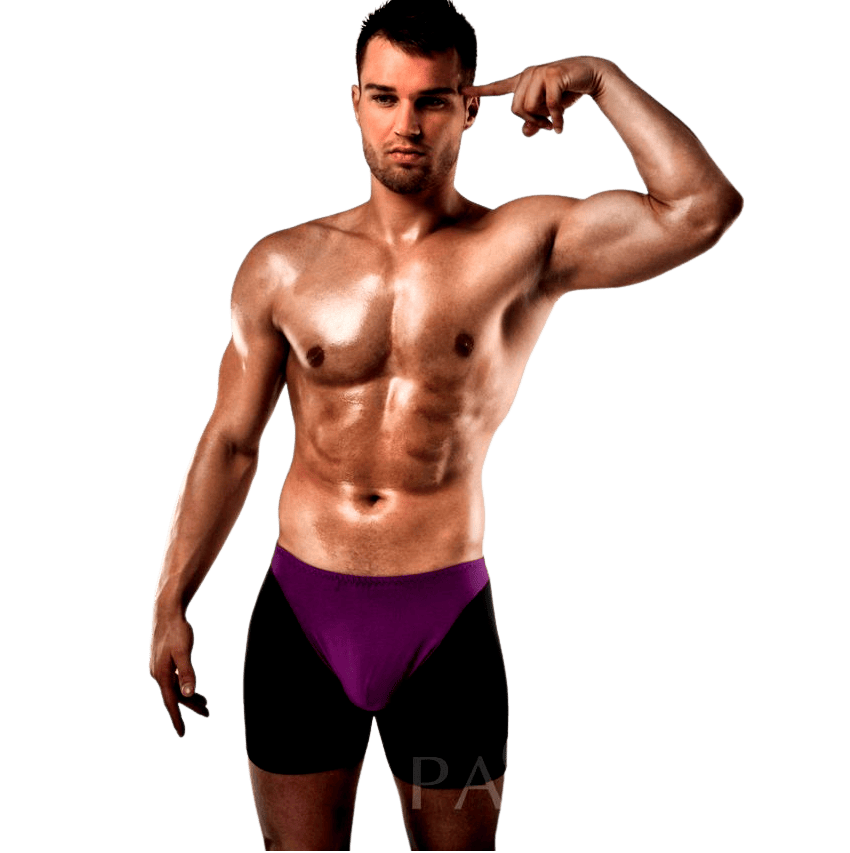 Passion - Boxer 009 Lila/Schwarz Erotische Dessous S/M