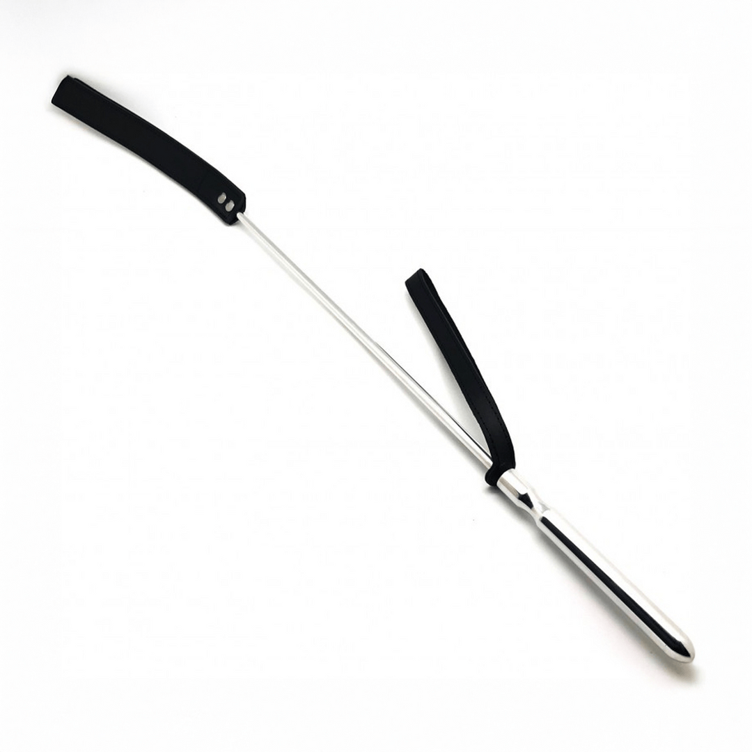 Gerte mit Metallgriff Schwarz und Silber 70,5 cm – Ansicht 2
