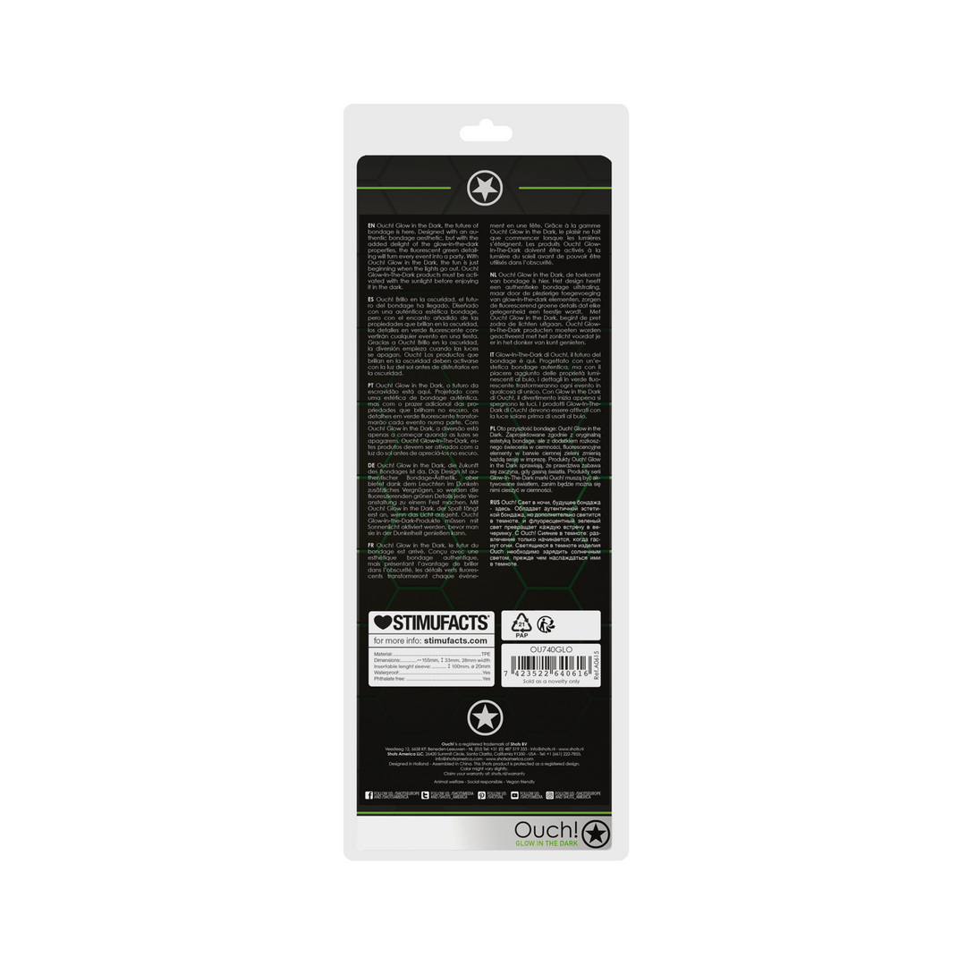 Penishülle Ouch glatt nachtleuchtend Grün 15,5 x Ø 2,8 cm – Ansicht 3