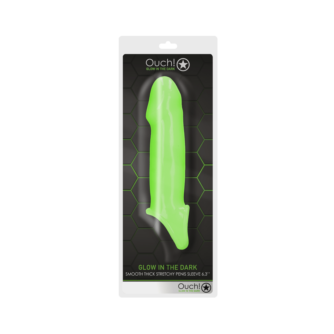 Penishülle Ouch glatt nachtleuchtend Grün 11 x Ø 4 cm – Ansicht 2