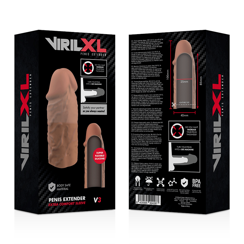 Penishülle V3 aus Flüssigsilikon Braun 8,5 x 2,5 cm – Ansicht 9