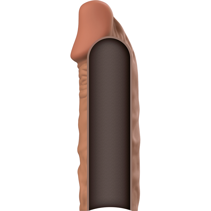 Penishülle V5 aus Flüssigsilikon Braun 11 x 3,5 cm – Ansicht 4