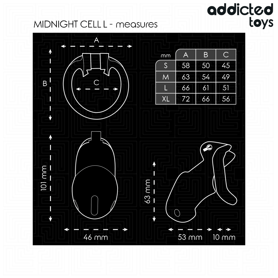 Peniskäfig Mindnight Cell L Ø 3,3 cm