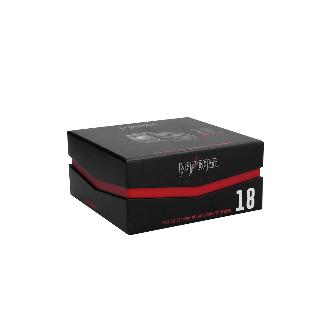 Peniskäfig ManCage 18 mit Ballsplitter aus Silikon Schwarz 11 cm – Ansicht 2